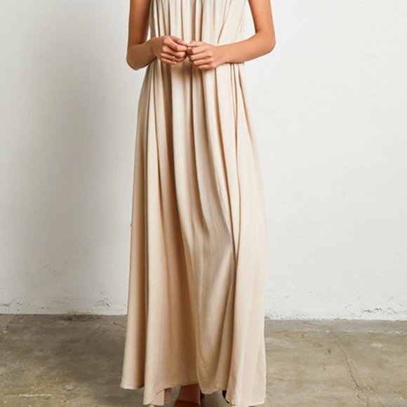 Elegant Cream Maxi Dress - Picture 5 of 11